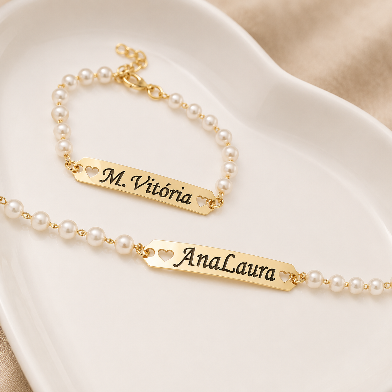 Pulseira infantil personalizada pérola