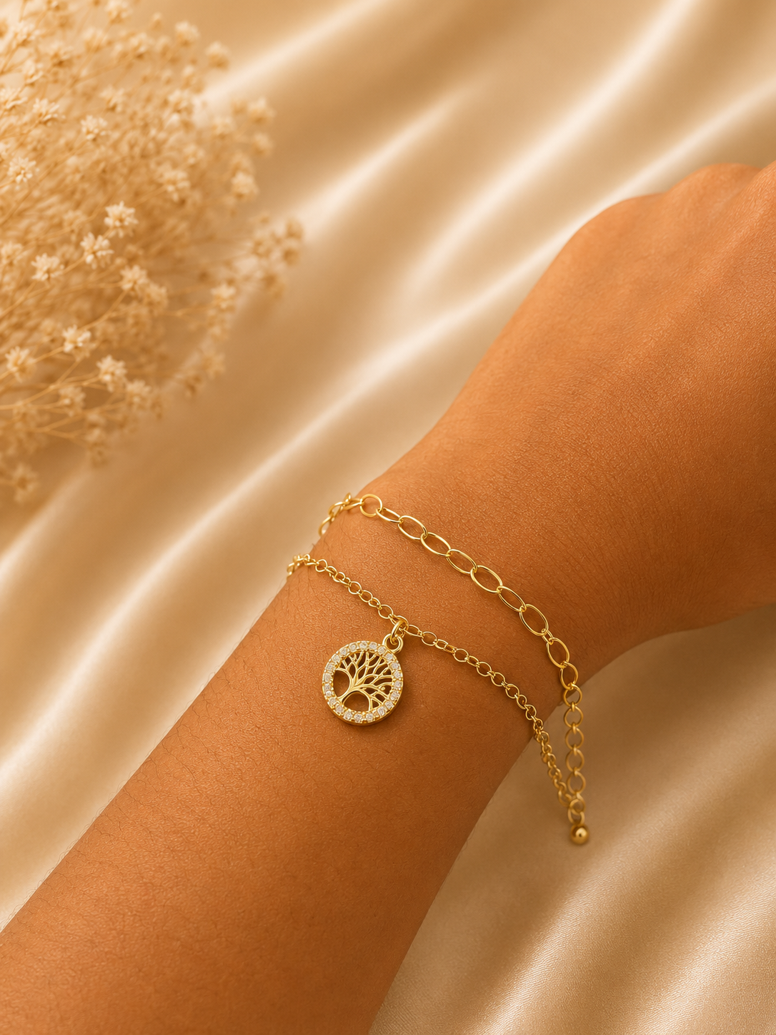 Pulseira dupla árvore da vida
